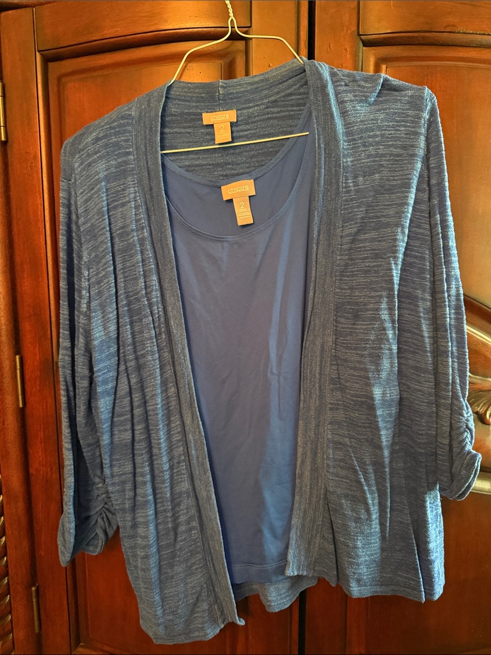 Chico's Blue Layered Cardigan and Tank Set